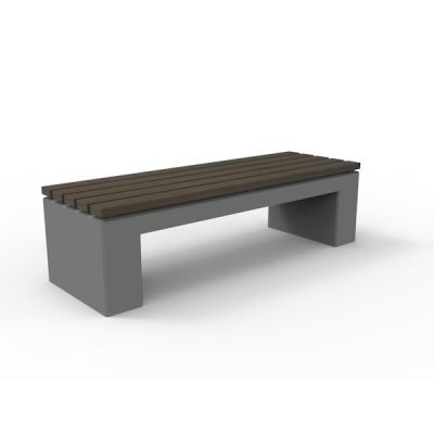 Benk Urban betong grå med mørk bambus sete