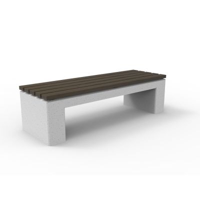 Benk Urban Cubo hvit betong med mørk bambus